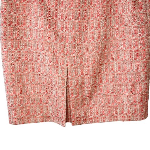 Anne Klein skirt set and blazer jacket midi tweed orange long sleeves size 14 /M - Picture 14 of 16